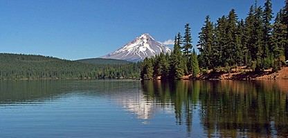 Mt. Hood in the distance as seen from the south shore of Timothy Lake